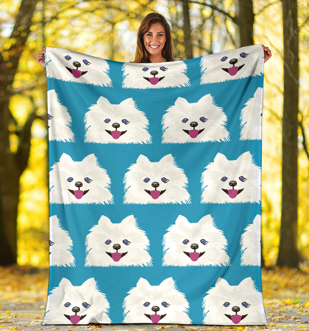 Pomeranians Pattern Print Design A05 Premium Blanket