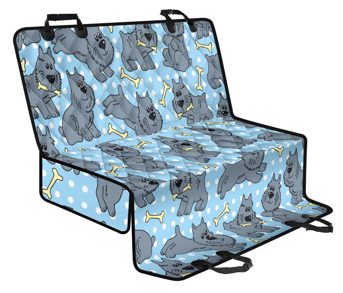 Schnauzers Pattern Print Design A02 Rear Dog Car Seat Cover Hammock