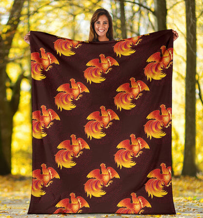 Rooster Pattern Print Design A04 Premium Blanket