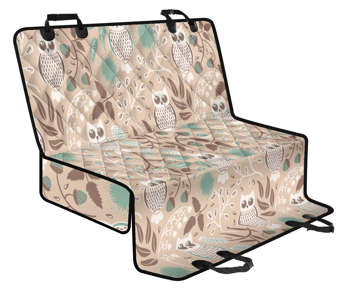 Owl Pattern Print Design A02 Rear Dog Car Seat Cover Hammock