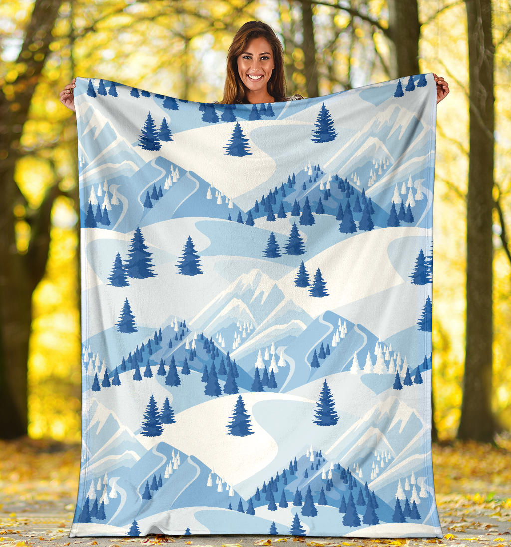 Mountain Pattern Print Design 03 Premium Blanket