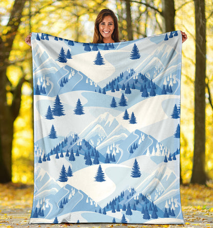 Mountain Pattern Print Design 03 Premium Blanket