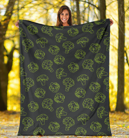 Broccoli Pattern Print Design 01 Premium Blanket