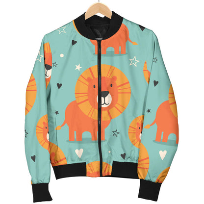 Lion Baby Pattern Print Design 03 Men Bomber Jacket