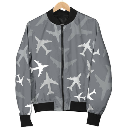 Airplane Pattern Print Design 02 Men Bomber Jacket