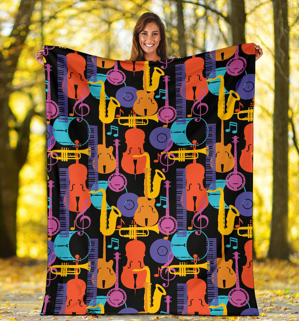Jazz Pattern Print Design 03 Premium Blanket