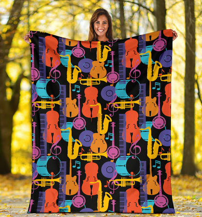 Jazz Pattern Print Design 03 Premium Blanket
