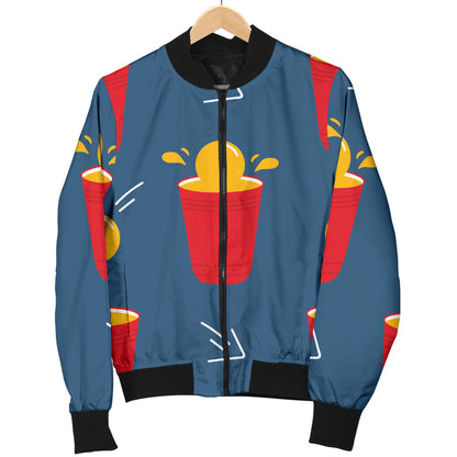 Beer Pong Pattern Print Design 02 Men Bomber Jacket