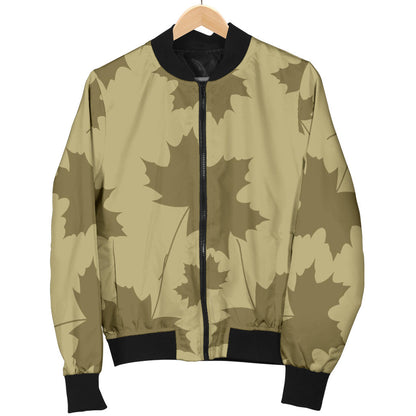 Maple Leaf Pattern Print Design 01 Men Bomber Jacket