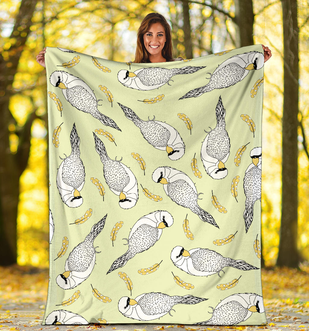 Parakeet Pattern Print Design A03 Premium Blanket
