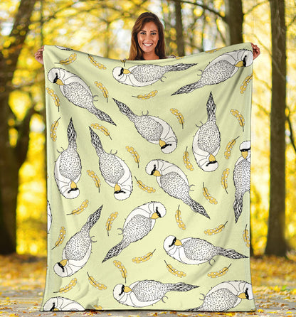 Parakeet Pattern Print Design A03 Premium Blanket