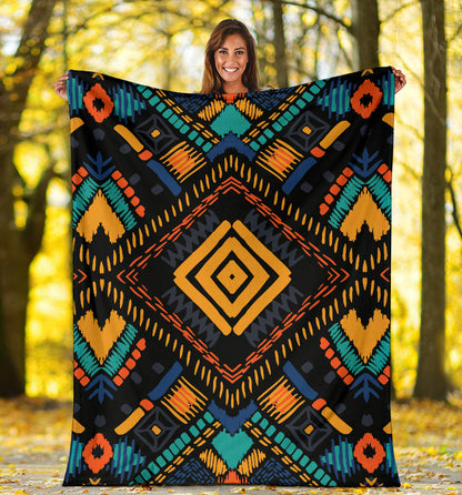 Kente Pattern Print Design 05 Premium Blanket