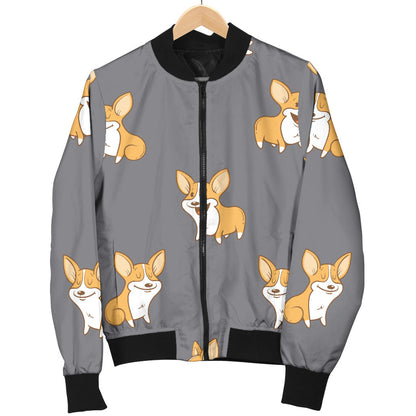 Pembroke Welsh Corgis Pattern Print Design A02 Men Bomber Jacket