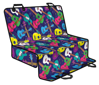 Ukulele Pattern Print Design 02 Rear Dog Car Seat Cover Hammock