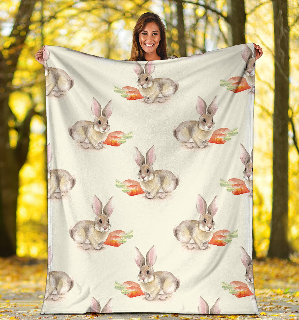 Rabbit Pattern Print Design 01 Premium Blanket