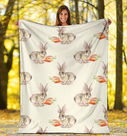 Rabbit Pattern Print Design 01 Premium Blanket