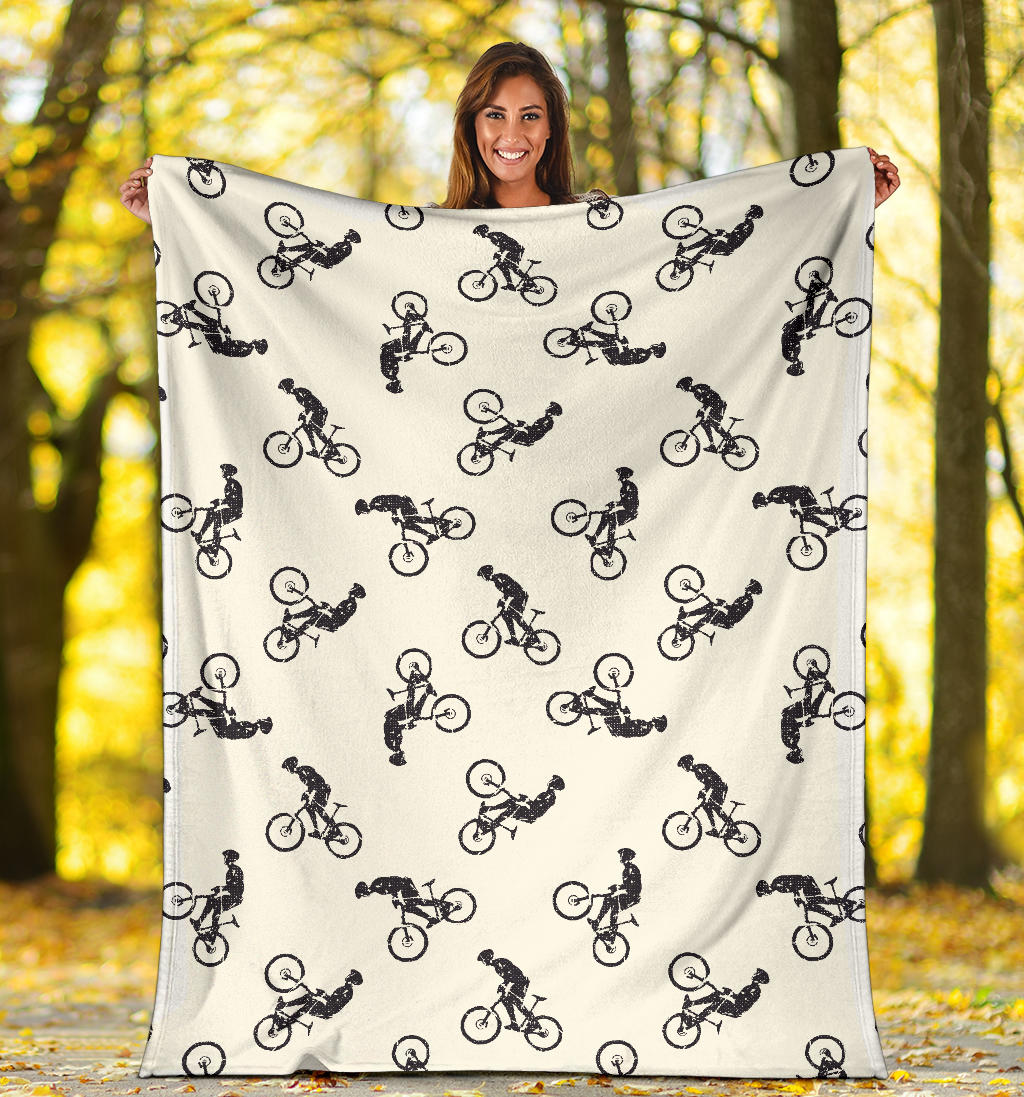 Mountain bike Pattern Print Design 01 Premium Blanket