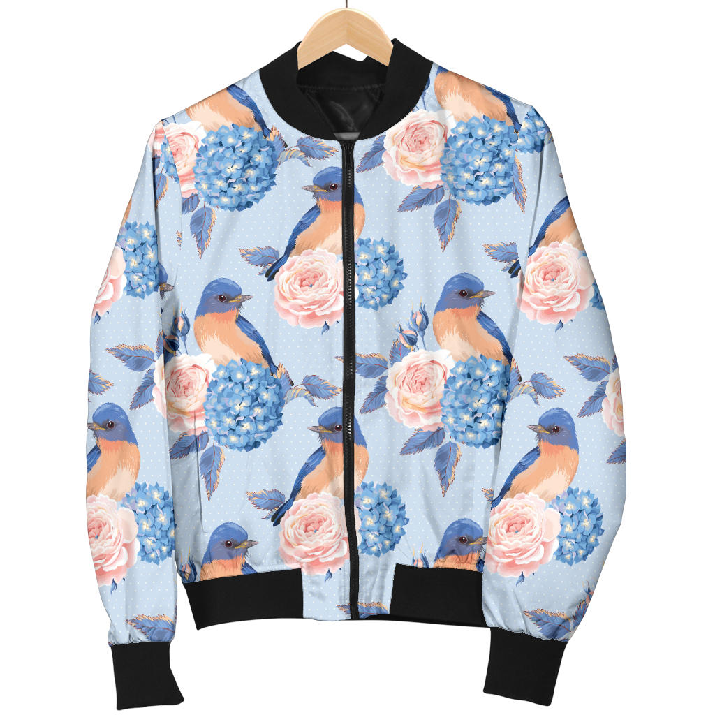Bluebird Pattern Print Design 01 Men Bomber Jacket