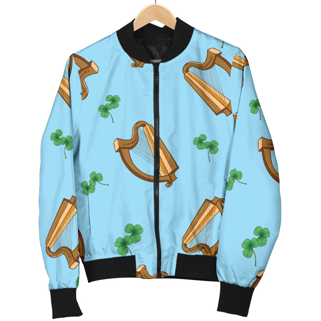 Harp Pattern Print Design 01 Men Bomber Jacket