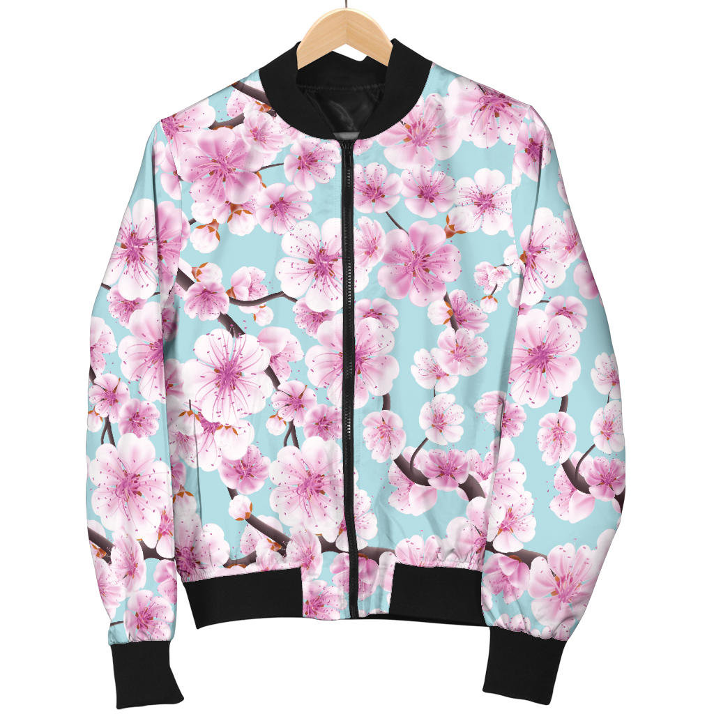 Cherry Blossom Pattern Print Design 01 Men Bomber Jacket