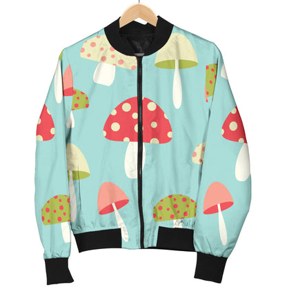 Mushroom Pattern Print Design A01 Men Bomber Jacket