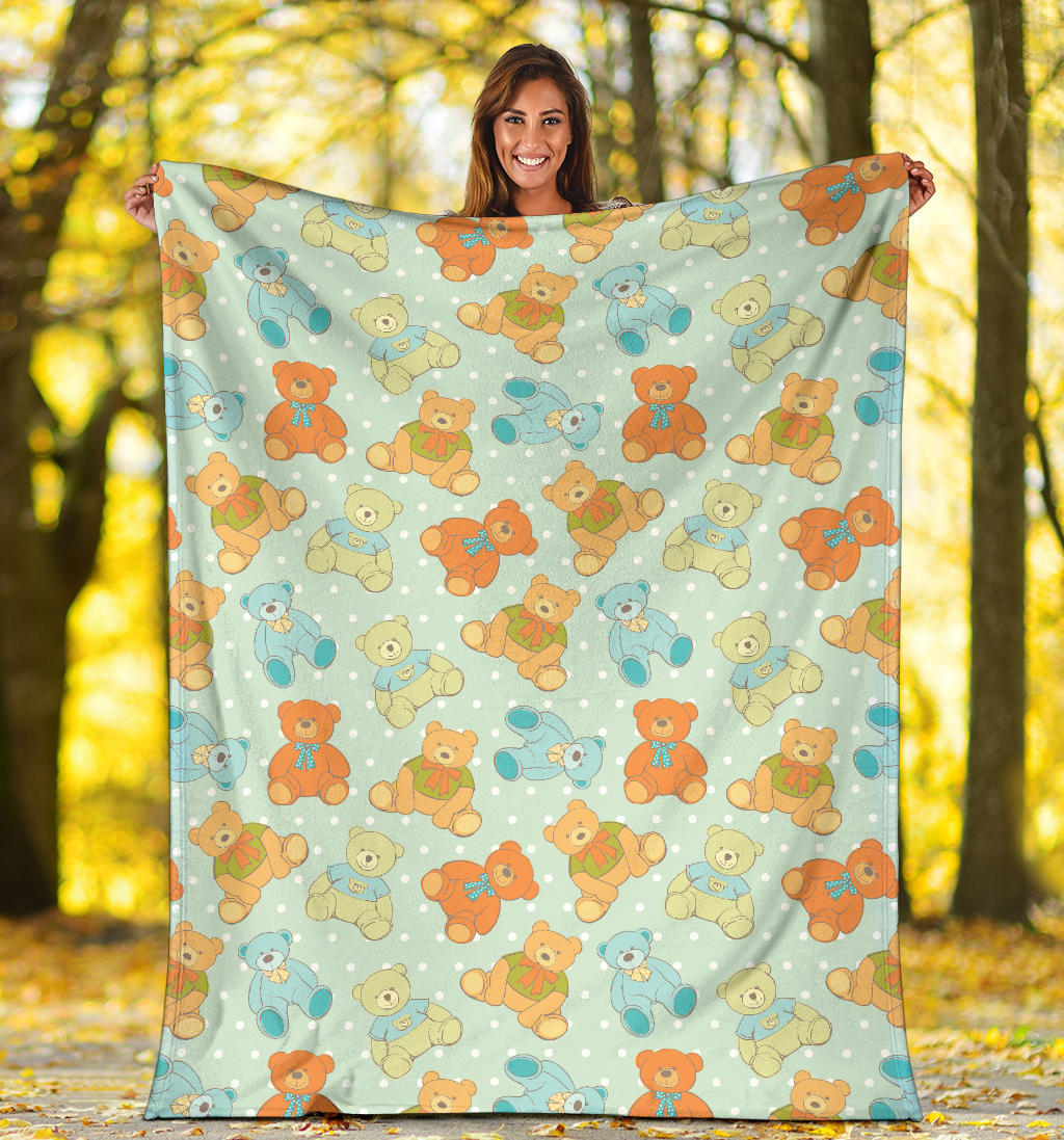 Bear Pattern Print Design 02 Premium Blanket