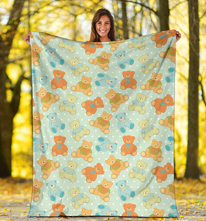 Bear Pattern Print Design 02 Premium Blanket