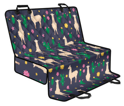 Llama Cactus Pattern Print Design 012 Rear Dog Car Seat Cover Hammock