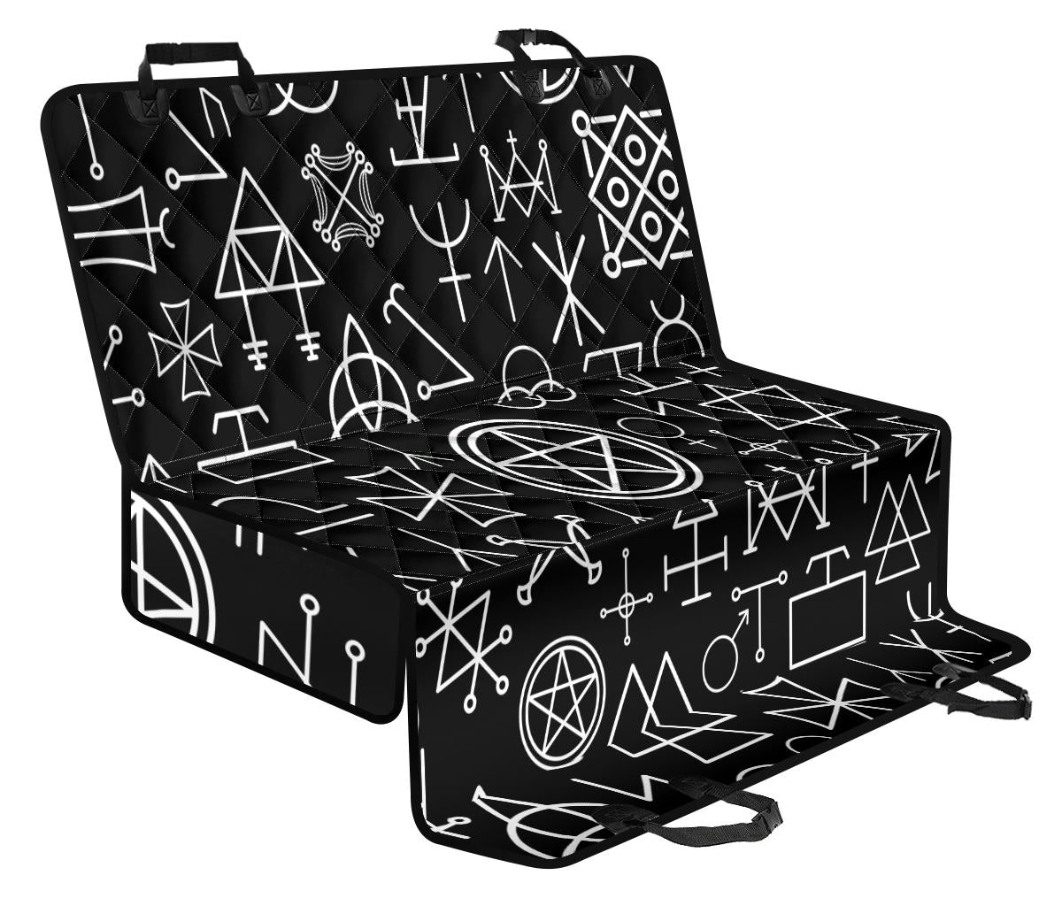 Pentagram Pattern Print Design A02 Rear Dog Car Seat Cover Hammock