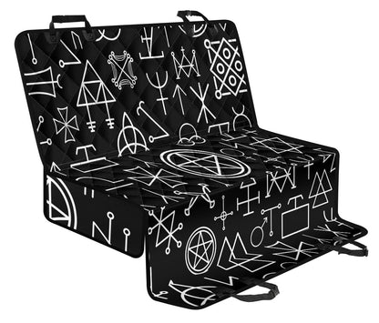 Pentagram Pattern Print Design A02 Rear Dog Car Seat Cover Hammock