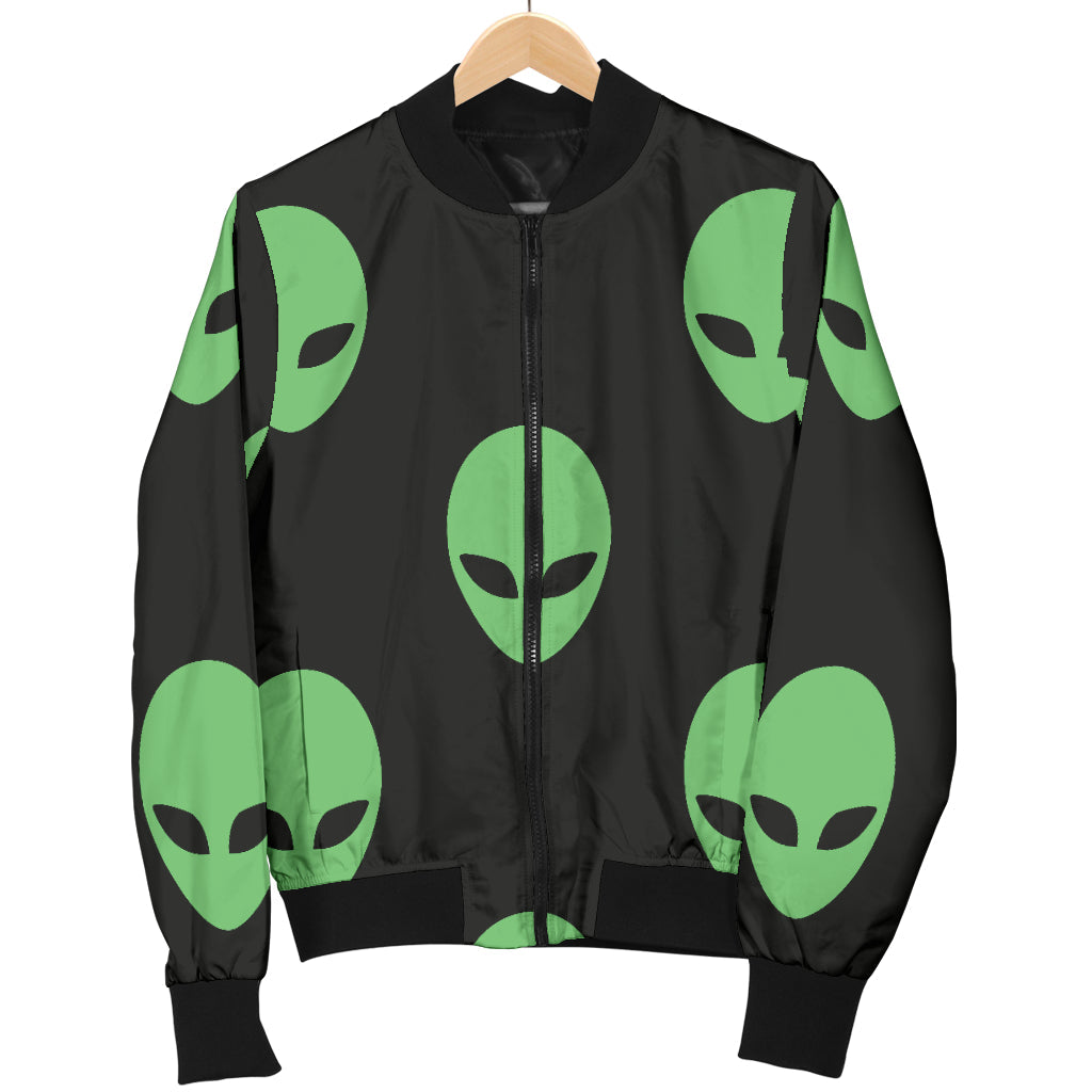 Alien Green Neon Pattern Print Design 01 Men Bomber Jacket