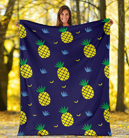 Pineapple Pattern Print Design A01 Premium Blanket