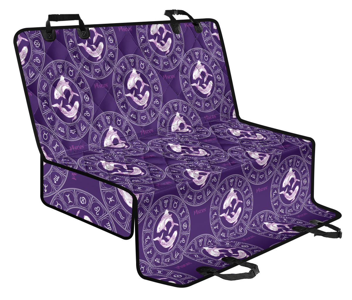 Pisces Pattern Print Design A02 Rear Dog Car Seat Cover Hammock