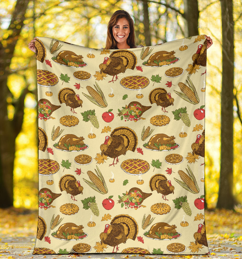 Turkey Pattern Print Design 02 Premium Blanket