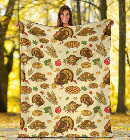 Turkey Pattern Print Design 02 Premium Blanket