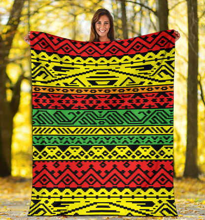 Rastafarian Pattern Print Design A02 Premium Blanket