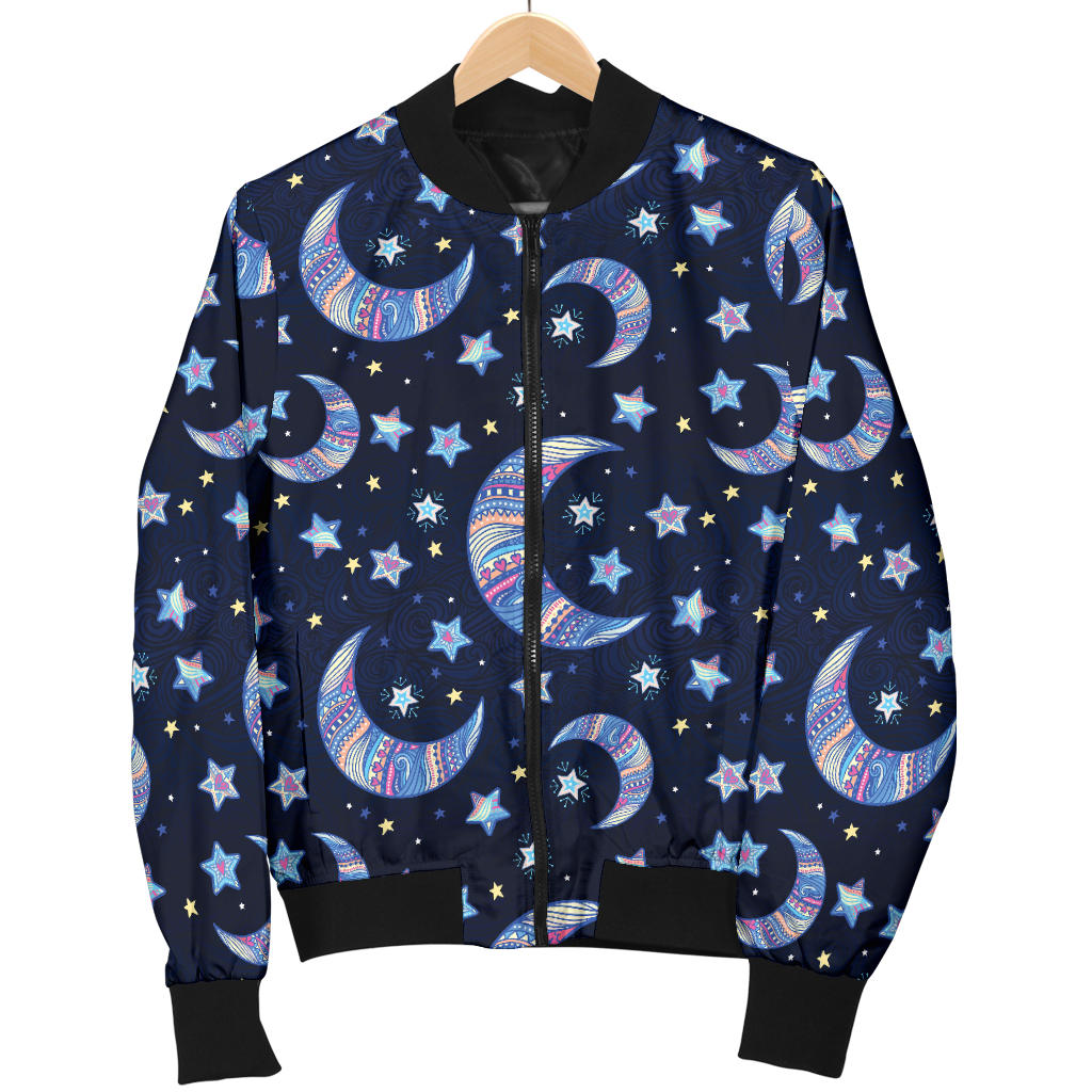 Celestial Moon Pattern Print Design 03 Men Bomber Jacket