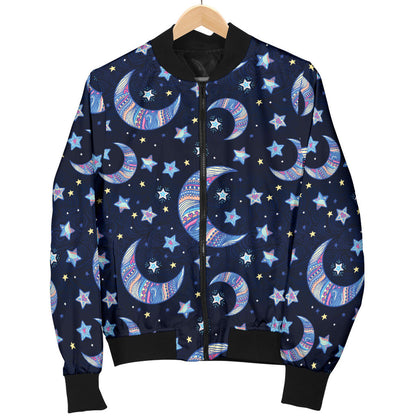Celestial Moon Pattern Print Design 03 Men Bomber Jacket