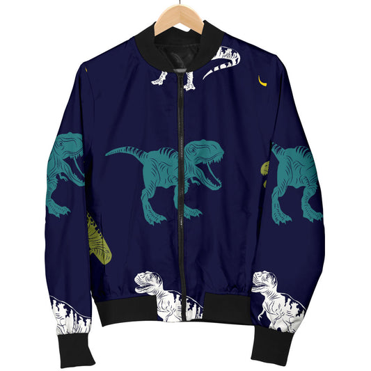 T Rex Pattern Print Design A07 Men Bomber Jacket