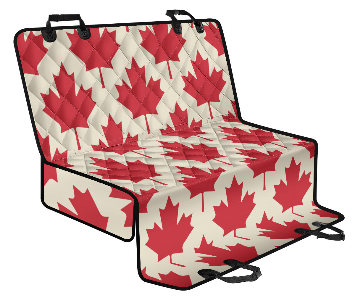 Maple Leaf Pattern Print Design 03 Rear Dog Car Seat Cover Hammock