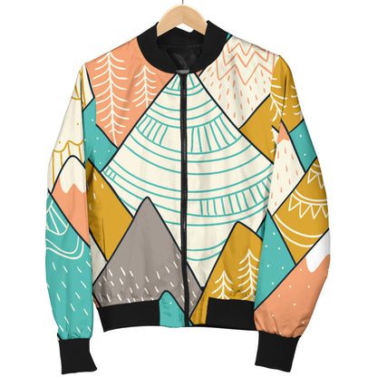 Mountain Pattern Print Design 02 Men Bomber Jacket