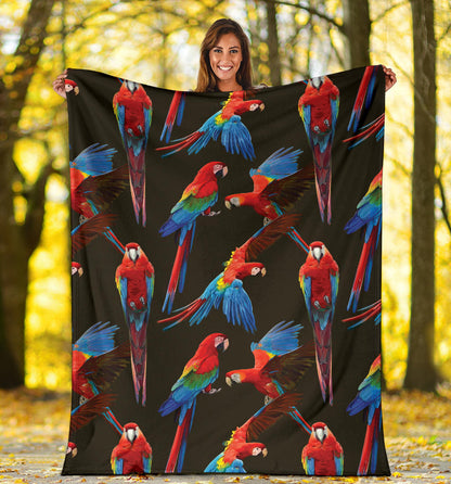 Macaw Pattern Print Design 04 Premium Blanket