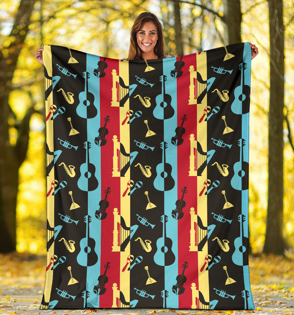 Jazz Pattern Print Design 02 Premium Blanket