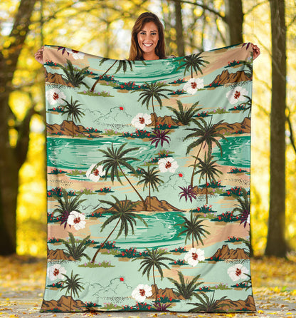 Pacific island Pattern Print Design A03 Premium Blanket