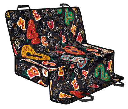 Number Pattern Print Design A03 Rear Dog Car Seat Cover Hammock