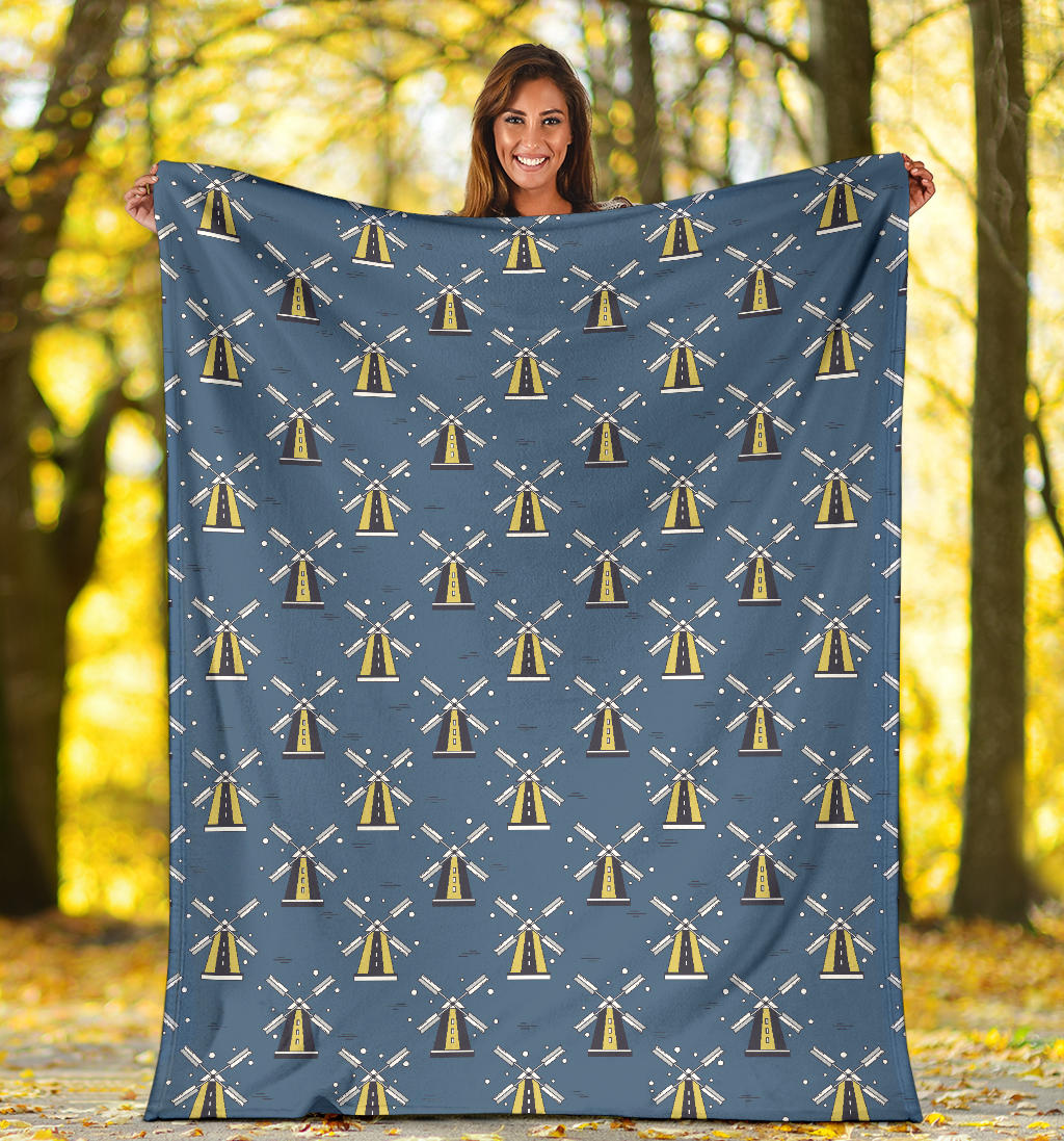 Windmill Pattern Print Design 03 Premium Blanket