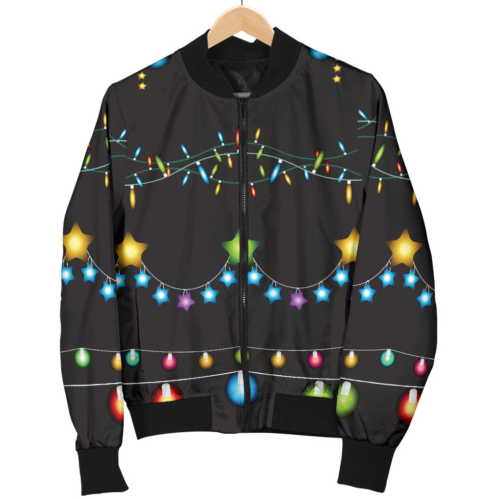 Christmas Light Pattern Print Design 01 Men Bomber Jacket