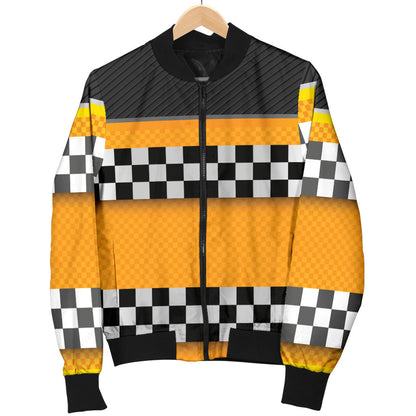 Checkered Pattern Print Design 01 Men Bomber Jacket