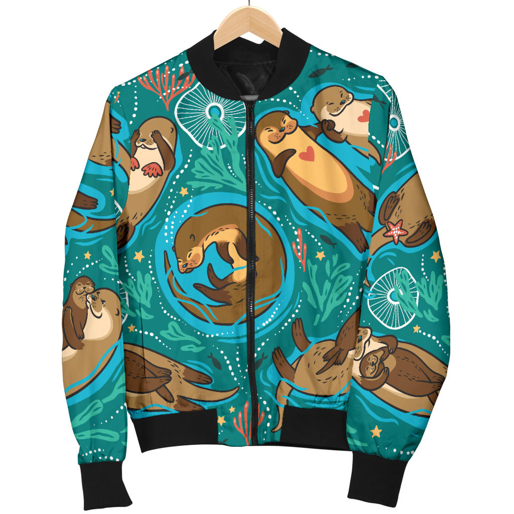 Sea Otter Pattern Print Design 01 Men Bomber Jacket