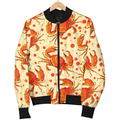 Crab Pattern Print Design 01 Men Bomber Jacket